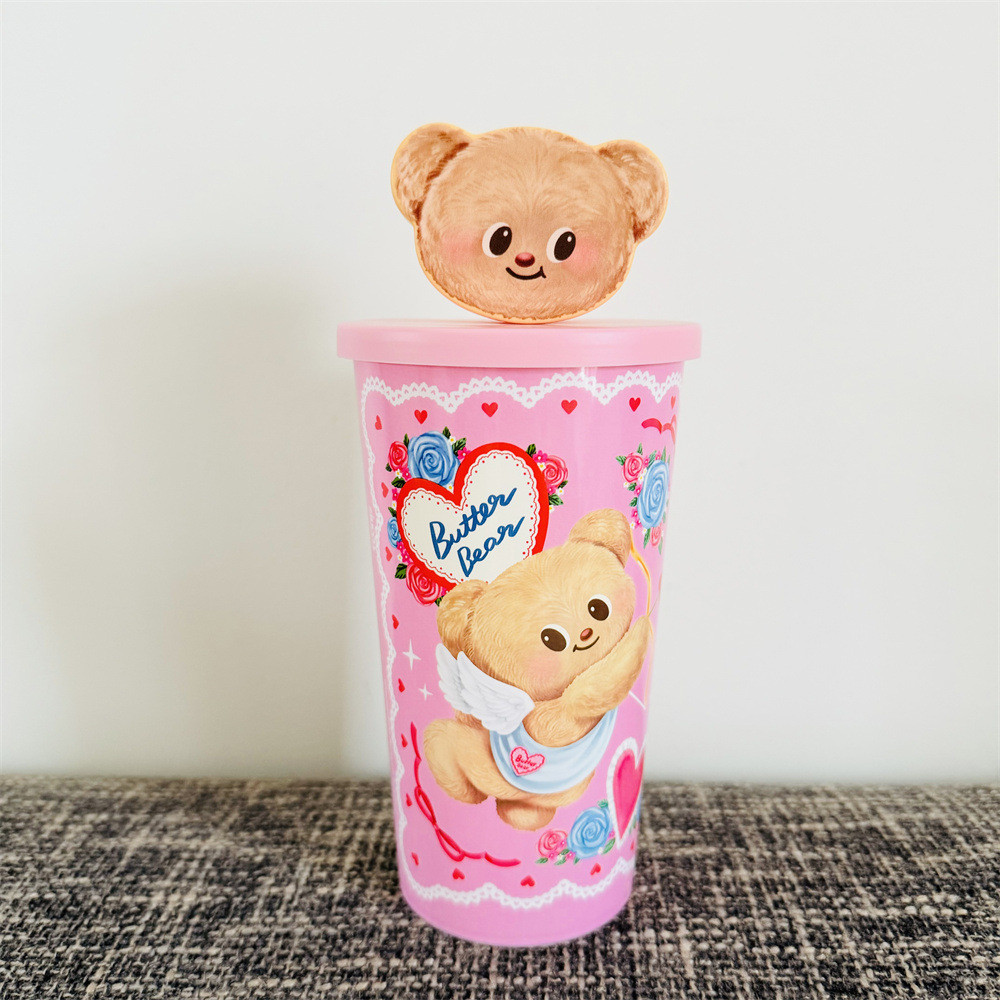 [Aria]【 in stock】butter bear light bottle ของแท้ ถ้วยทรงหมีเนย ตุ๊กตาบัตเตอร์ ถ้วยตุ๊กตา