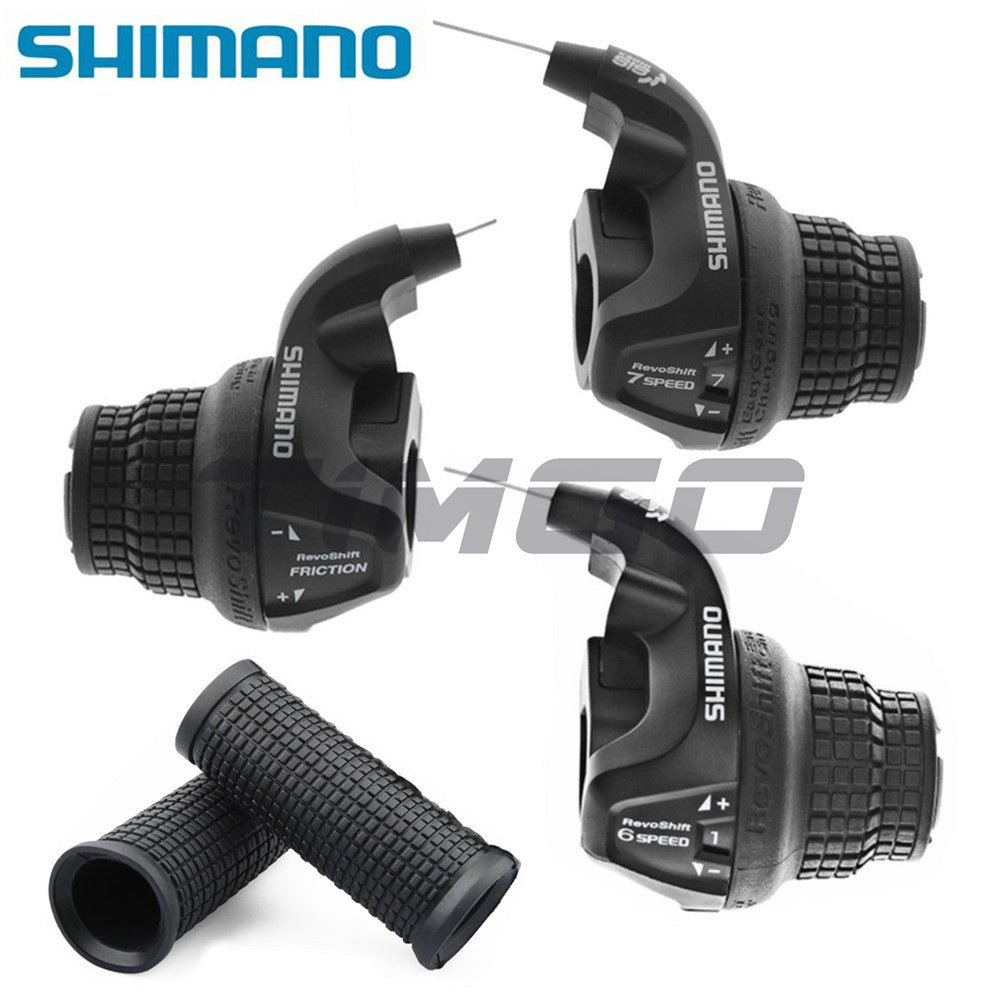 Shimano Tourney MTB Commuter Bike SL-RS25 36/7 Speed Shifter Gear Grip Twist ซ้ายขวา Shifter Lever SIS Index REVOSHIFT พร้อมสายเคเบิลด้านใน