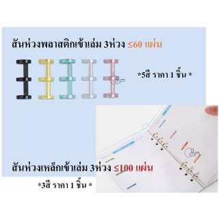 KW-triO_SQ3 สันห่วงทำปก 3 รู กระดูกงู3ห่วง ถอดเปิดได้ เติมไส้ ใช้ซ้ำได้ ใส่กระดาษได้ 60-100แผ่น ราคา1ชิ้นพร้อมส่ง