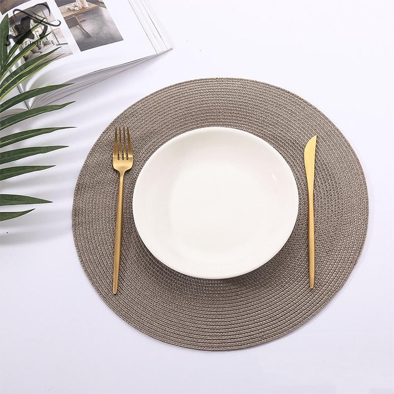 Lishu รอบถัก Placemats 34 ซม.ตารางสําหรับโต๊ะรับประทานอาหารคริสต์มาสฮาโลวีนทอล้างทําความสะอาดได้ Non-Slip Place Mats th