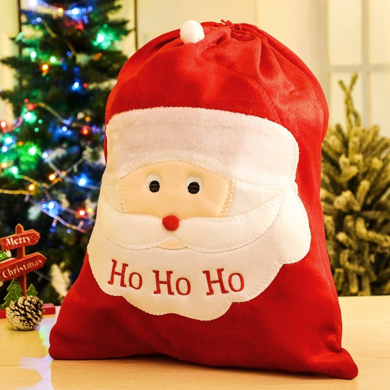 กระเป๋าของขวัญคริสต์มาส ซานตาคลอสขนาดใหญ่ Snowman Elk ต้นคริสต์มาส Drawstring Bundle กระเป๋าถือกระเป๋าเป้สะพายหลังคริสต์มาส