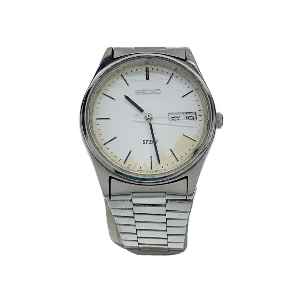 Seiko(ก) Seiko Mens Watch Quartz Analog Stainless Steel Wht Slv Ss 7N43-7B60 Direct From Japan มือสอ