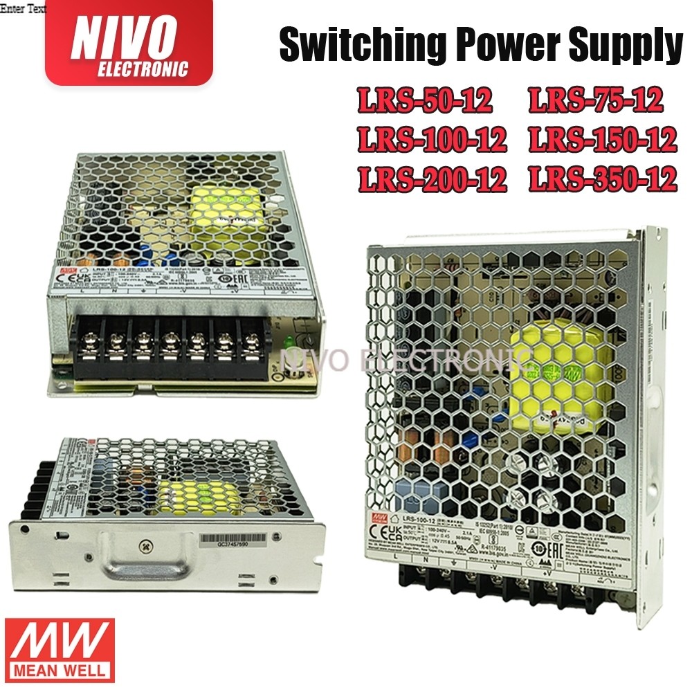 MEANWELL LRS-50-12/ LRS-75-12/ LRS-100-12/ LRS-150-12/ LRS-200-12/ LRS-350-12 POWER SUPPLY 12V PSU M