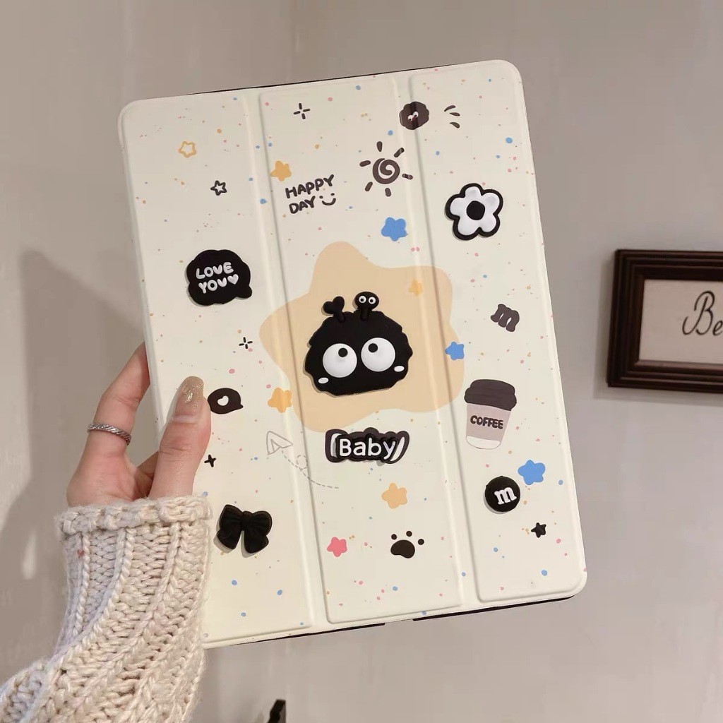 010.เคสฝาพับ ลายการ์ตูน เคส สําหรับ Samsung Galaxy Tab S6 lite/Tab A7 lite/Tab A9 Plus S9 FE A9Plus A11 มีช่องใส่ปากกา - รูปที่ 2