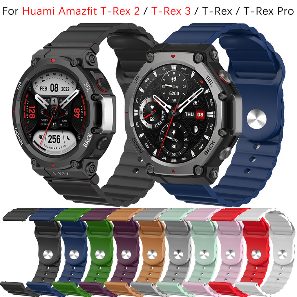 สายรัดซิลิโคนสําหรับ Huami Amazfit T-Rex 2 / T-Rex 3 / T-Rex / T-Rex Pro smartwatch Ridge Sport Brac