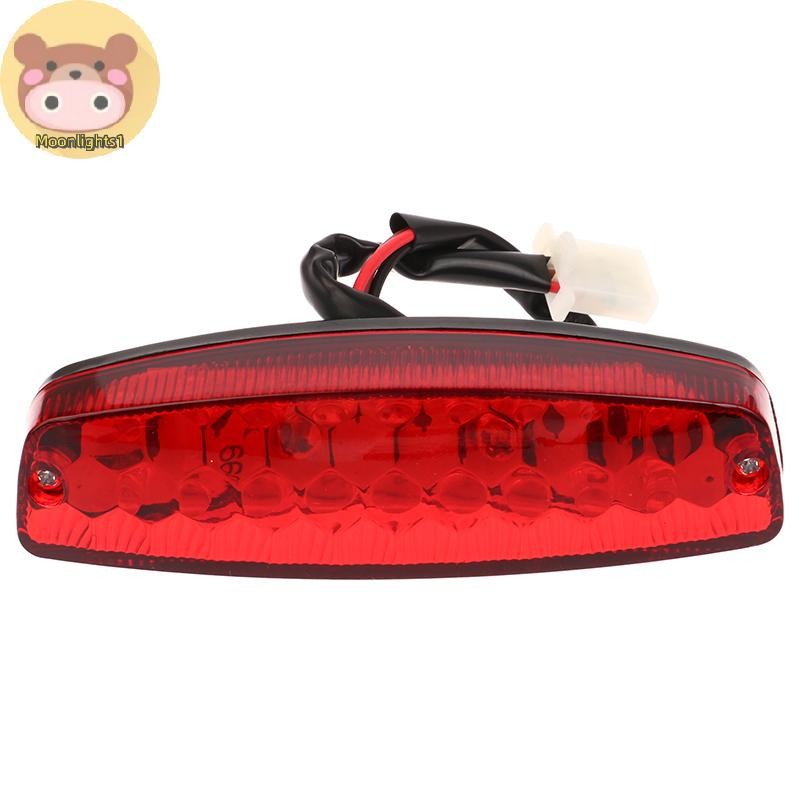 Moonlights1 LED 3 สาย 12V ไฟเบรคหยุดใบอนุญาตไฟท้ายสีแดงสําหรับ ATV Off-road รถจักรยานยนต์วิ่งไฟท้าย Universal 12V สีแดง EN