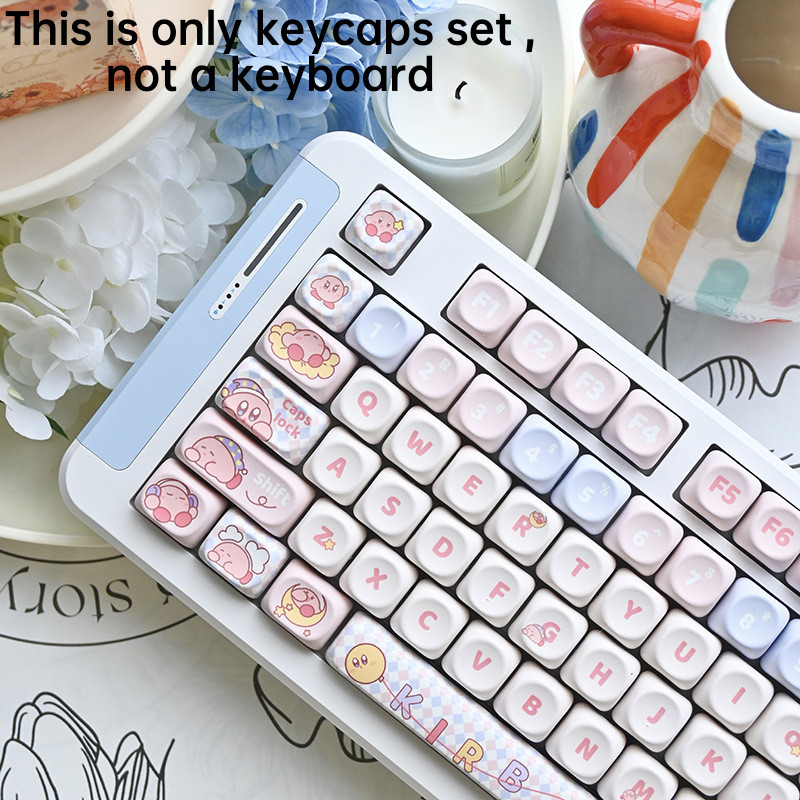 Pbt Keycap MOA Star Kirby ธีมส่วนบุคคลน่ารักเต็มรูปแบบห้าด้าน Dye Sublimation คีย์บอร์ด Keycap สําหร
