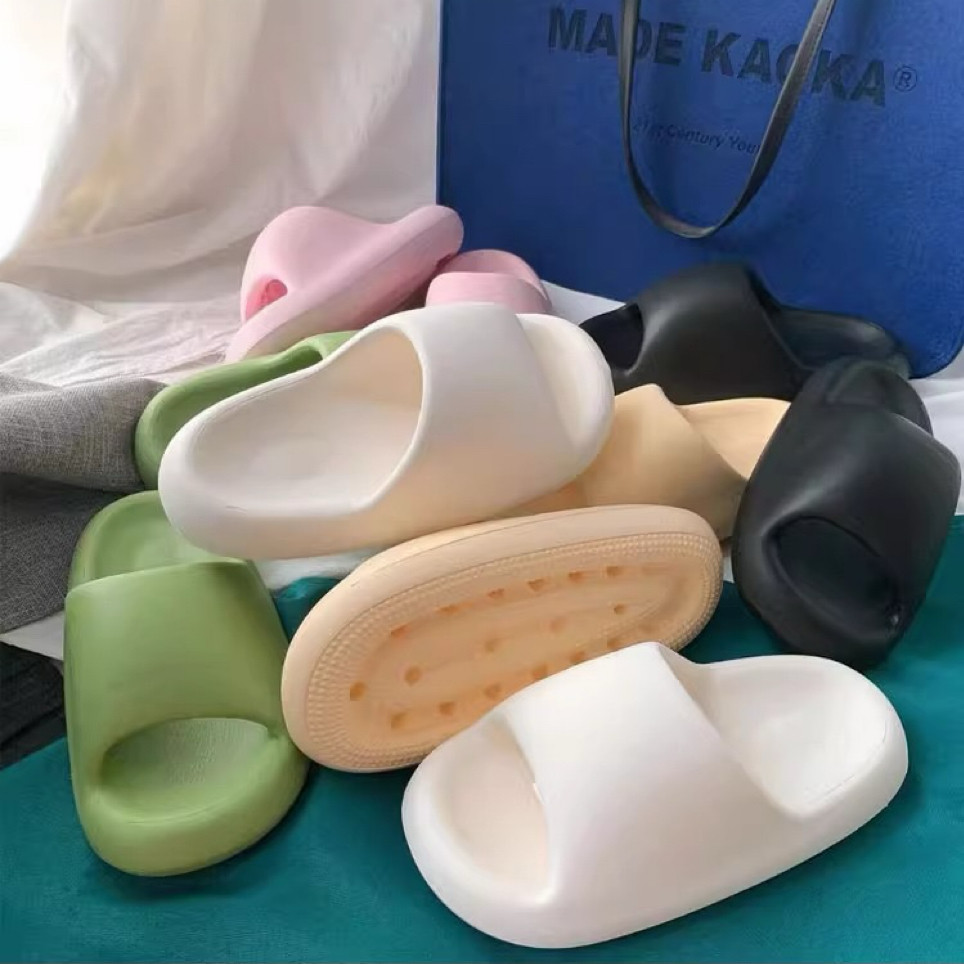 Destin🩰พร้อมส่งจากไทย🛒 (LT-977) EVAพื้นหนาบ้าน  รองเท้าแตะแบบสวม ทรงโค้งมน พื้นเรียบ นุ่มนิ่ม ใส่สบาย สีสันสดใส