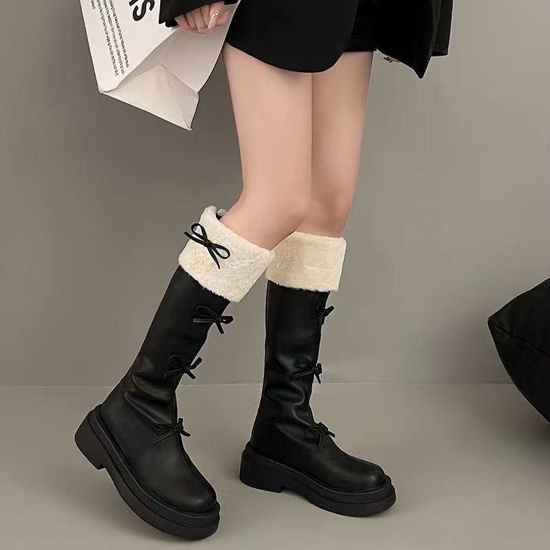เทรนด์ Snow Boots Mid-Tube Boots ใหม่ Casual Soft Sole Beach
