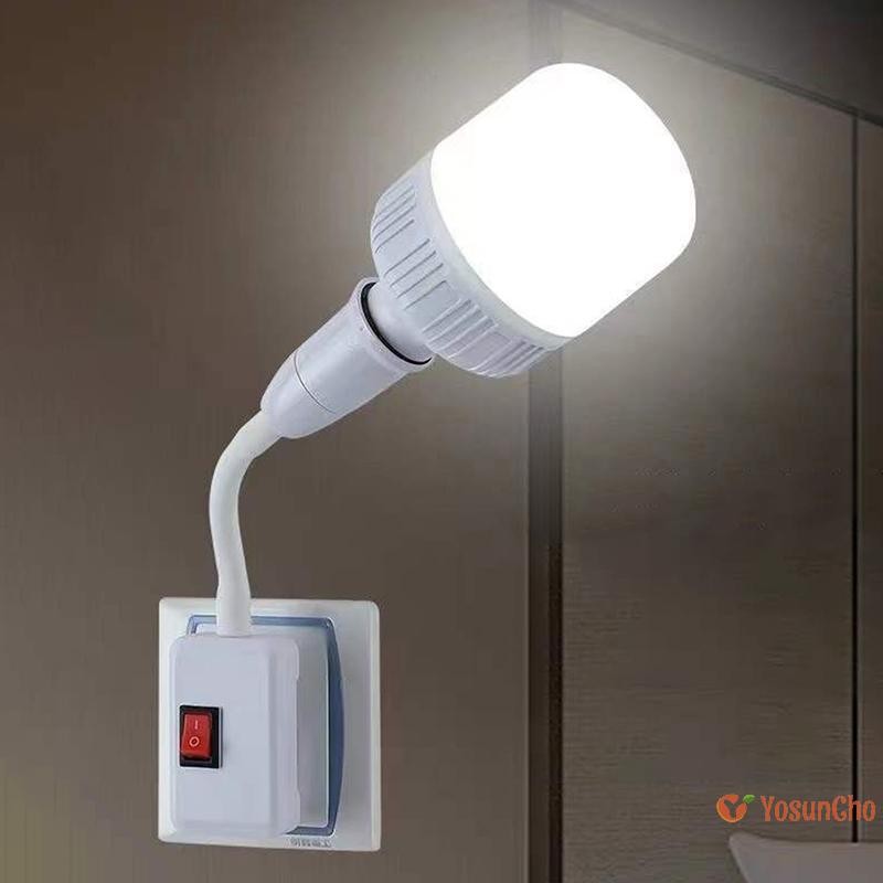 Yosuncho] Dailyhome ปลั๊กอะแดปเตอร์ซ็อกเก็ตโคมไฟติดผนังแบบยืดหยุ่น E27 ที่วางต่อขยายหลอดไฟใหม่