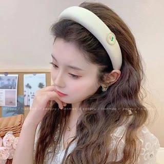 ที่คาดผมสไตล์ลูกไม้มุกสีขาวนม เครื่องประดับผมแฟชั่นสำหรับสุภาพสตรี