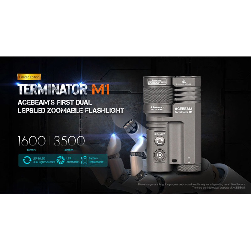 Acebeam Terminator M1 Dual Head LEP/LED Flashlight (Limited Edition)