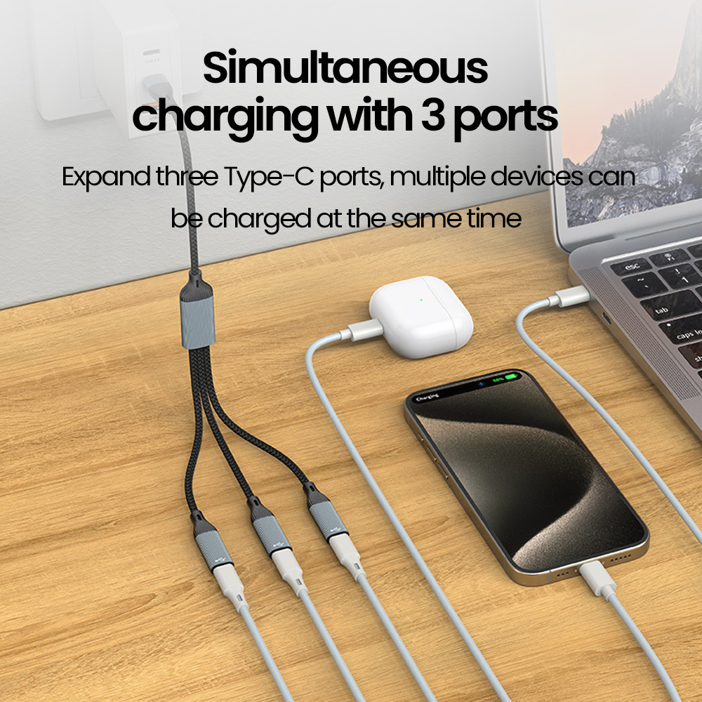 Elough USB/Type C ชายหลายพอร์ต Type-C Multi-interface คอมพิวเตอร์ Docking Station สายชาร์จ Transfer Splitter อะแดปเตอร์ขยายส่งข้อมูลอะแดปเตอร์ OTG