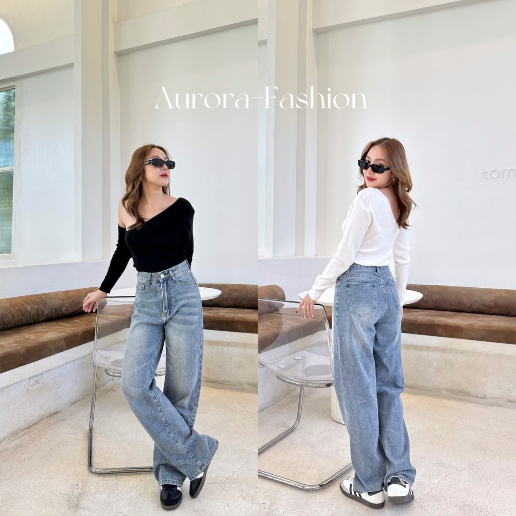 Aurora (အမြန်ပို့) လက်ရှည် Knit ဆွယ်တာ/အင်္ကျီ—ဘော်လီပုံစံ (geake auk) တစ်ဖက်ပွင့် ပခုံးဒီဇိုင်း รุ่น 41065