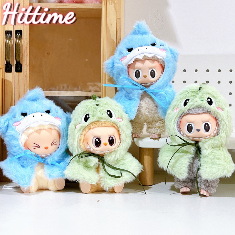 Ht 17 ซม.นั่งปาร์ตี้Labubuไวนิลตุ๊กตาLabubuตุ๊กตาเสื้อผ้าสําหรับอุปกรณ์เสริมน่ารักตกแต่งผ้าเล็กๆสําหรับLabubuผ้าHTTH