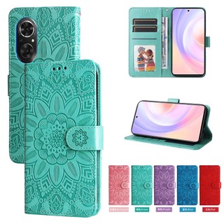 Datura ดอกไม้นูนสําหรับ Huawei Nova 8i 9 SE 9SE 9Pro Honor 50 Lite SE Pro 50SE 50Pro X7 X8 X9 X30 X30i Play 6T Pro Magic 4 Lite หนัง Filp กระเป๋าสตางค์เคสโทรศัพท์