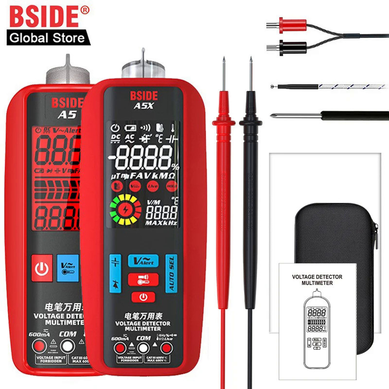 BSIDE A5/A5X Smart Digital Multimeter USB Tester Profesional AC DC Current VFC NCV Live Wire Ohm Dio