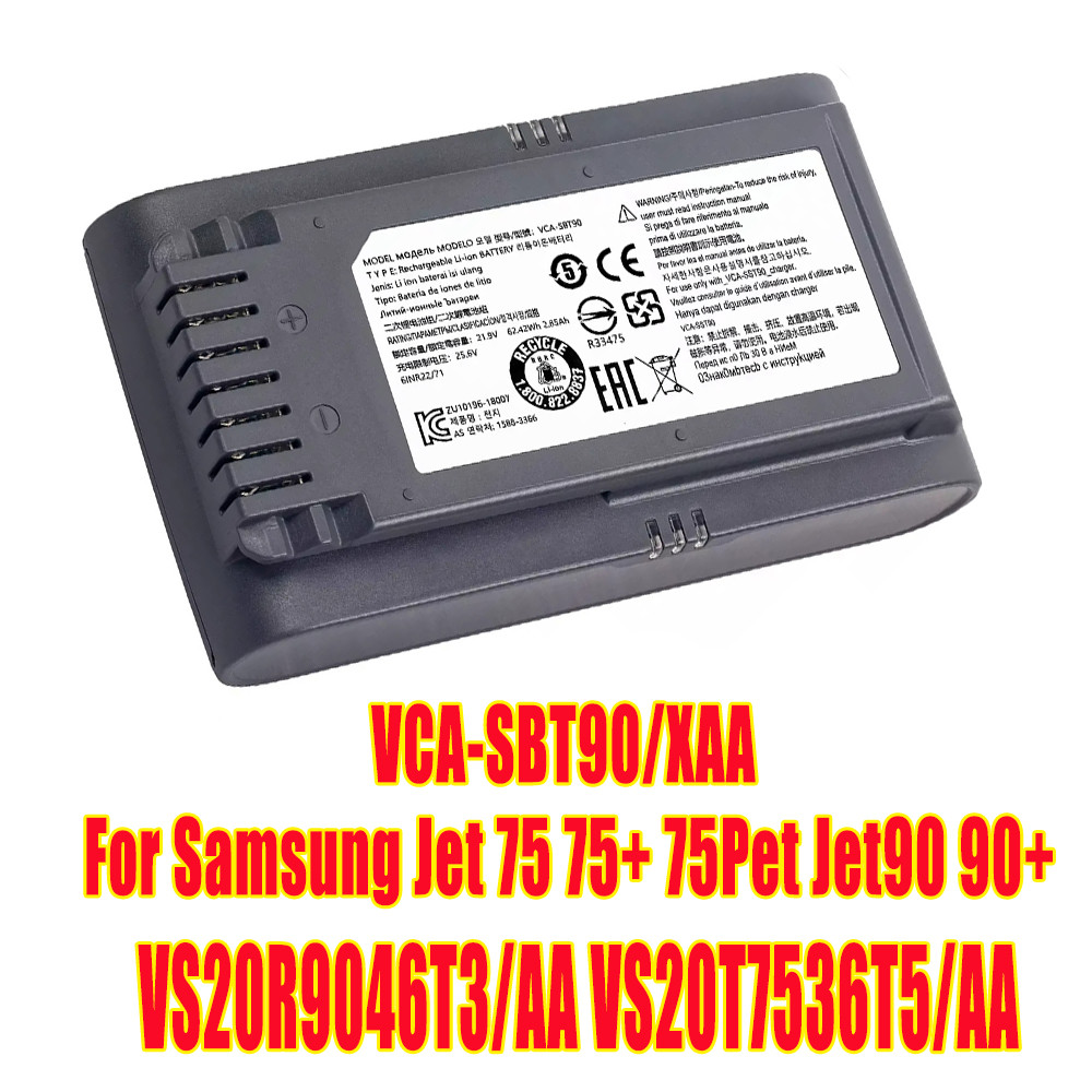 แบตเตอรี่เครื่องดูดฝุ่น 3500mAh 21.6V VCA-SBT90, VCA-SBT90E, DJ96-00221A สำหรับ Samsung VS9000, Jet 