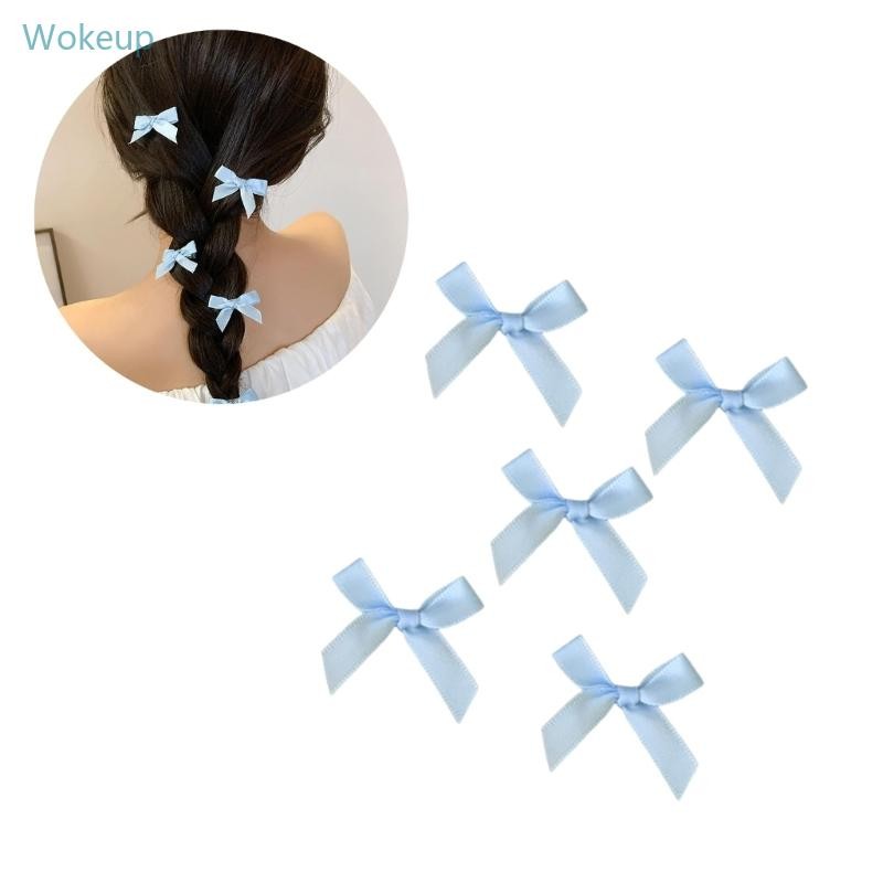 Wake 4 ชิ้นน่ารัก Bowknot Hairpin สําหรับวัยรุ่นผู้หญิงแต่งหน้าการถ่ายภาพหางม้า Hairpin