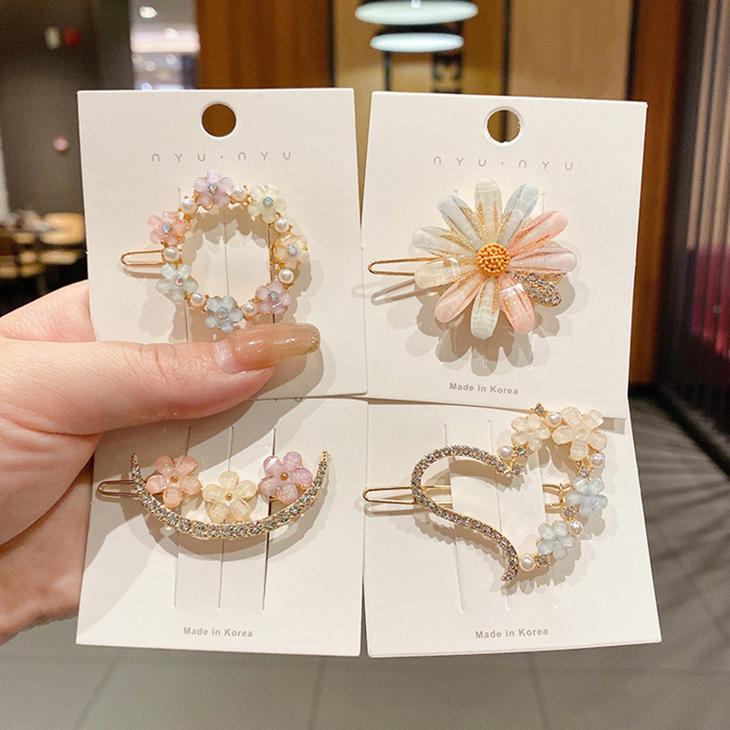 1 ชิ้นคลิปผมตกแต่งผม Pins Handmade ดอกไม้ผม Barrettes สําหรับผู้หญิงสาวอุปกรณ์เสริมผม Jewe