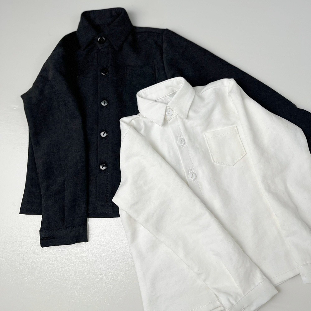 Bjd1/3,1/4,68/73/75เสื้อผ้าตุ๊กตาคลาสสิกทุกการแข่งขันเสื้อสีดำและสีขาวตุ๊กตาสี่จุดสามจุด68 73 75ลุง Zhuang เสื้อ