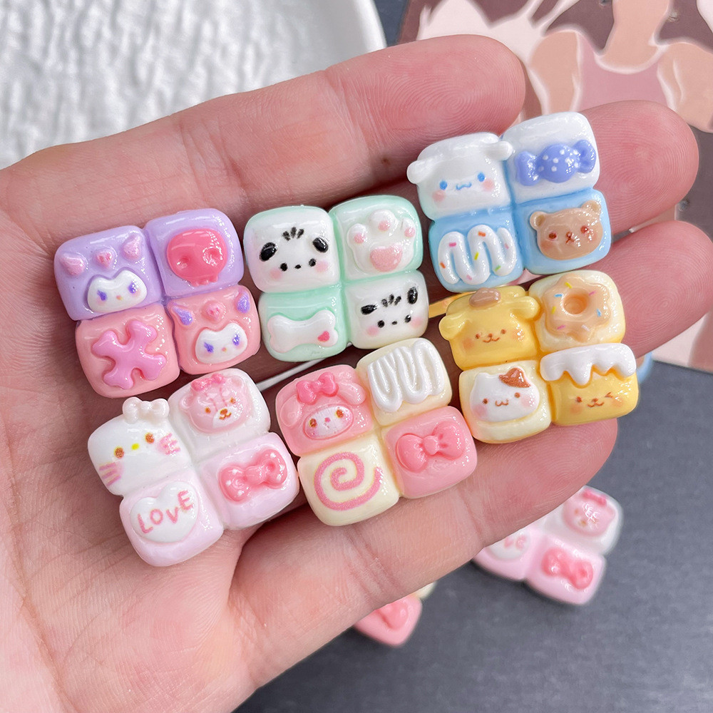 10 ชิ้น/แพ็คการ์ตูนสัตว์ตารางเรซิ่น แฟลตแบ็ค อุปกรณ์ ทําเอง สําหรับทําด้วยมือถ้วยน้ําเครื่องเขียน