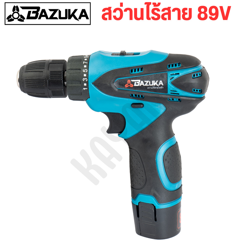 BAZUKA ของแท้ สว่านไร้สาย 89V พร้อมชุดอุปกรณ์ ปรับความแน่นในการขันได้ถึง 18 ระดับ