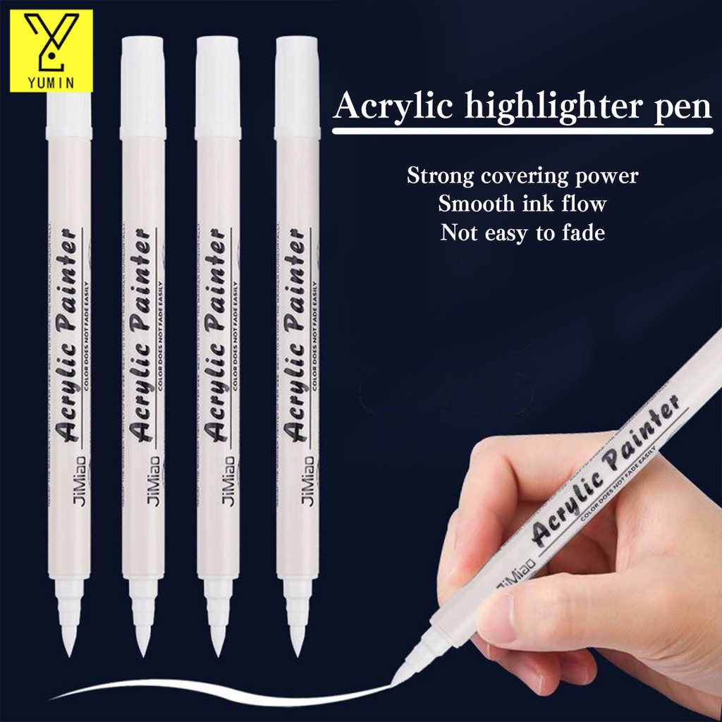 มาร์คเกอร์สีขาว กันน้ำ ปากกาไวทบอร์ด ปากกาอะคริลิคสีขาว Milky Pen กันน้ำและไม่ซีดจาง แห้งเร็ว เคส/รองเท้าใส่มือถือDIY