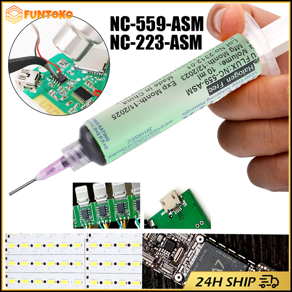 สินค้ามีคุณภาพ ฟลักซ์หลอด หมึกซ่อม NC223 NC-559 10CC อุปกรณ์งานซ่อม แถมหัวเข็ม