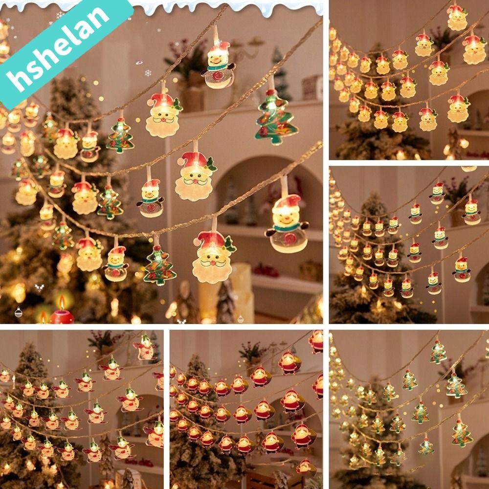 Hshelanf6 ไฟ LED String, Santa Claus Snowman Warm Light คริสต์มาส LED String, สีสัน 1.5M 10LED DIY เทศกาลโคมไฟ Christma