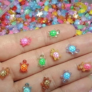 เต่าเรืองแสง 100 ชิ้น จากเรซิน สำหรับทำ DIY การ์ตูนน่ารัก เพื่อประดับโทรศัพท์และผม