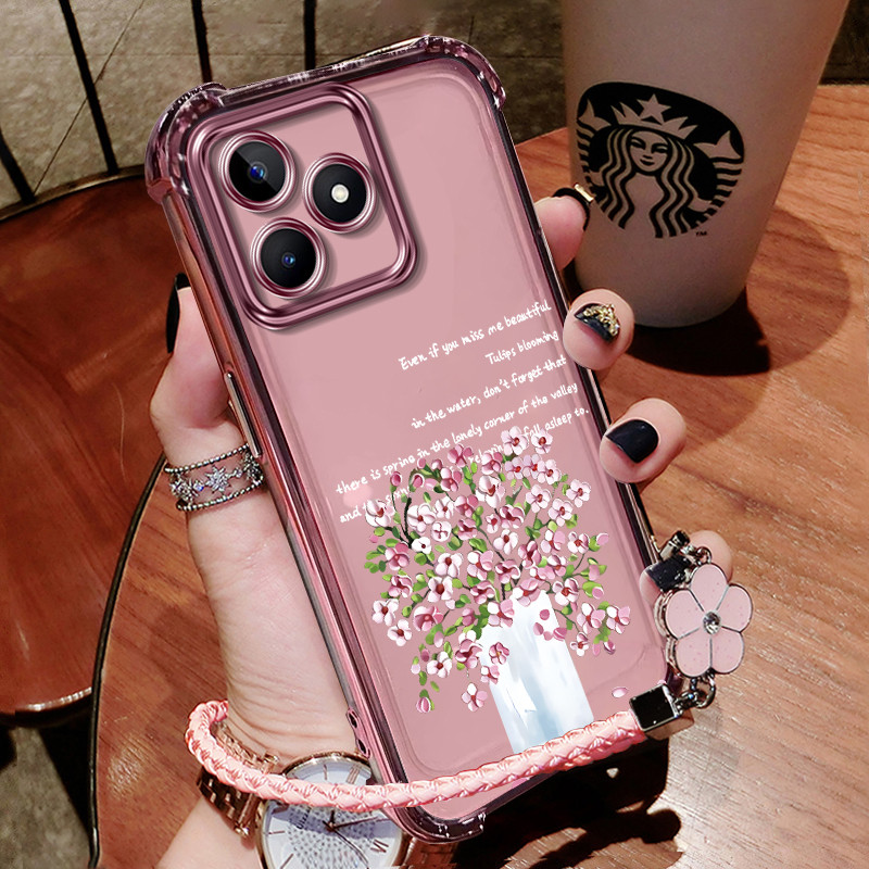 เคส เคสสำหรับโทรศัพท์ Realme C53 REALME C51 เคสโทรศัพท์ ปกป้องสี่มุม ป้องกันการตก โปร่งใส TPU เคสนุ่