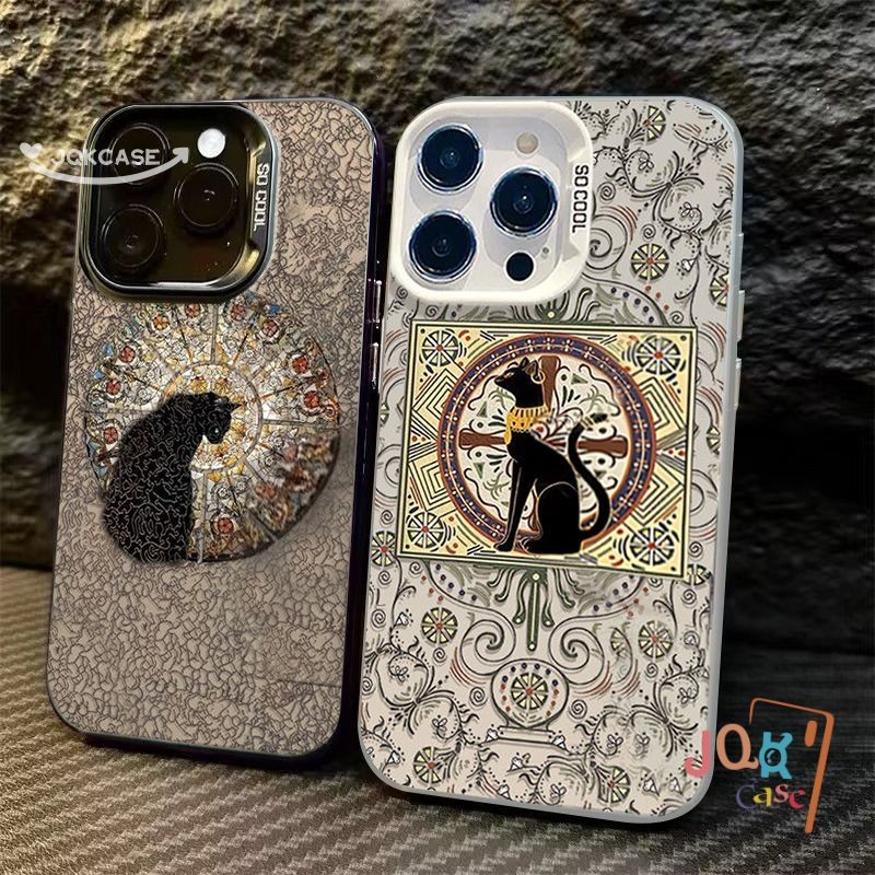 โชค แมวลึกลับสีดำ เคสไอโฟน16 สำหรับ IPhone 15 16 11 13 12 14 Pro Max XR XS X Max 8 13 7 Plus SE แฟชั่นนุ่มเชลล์ การ์ตูน