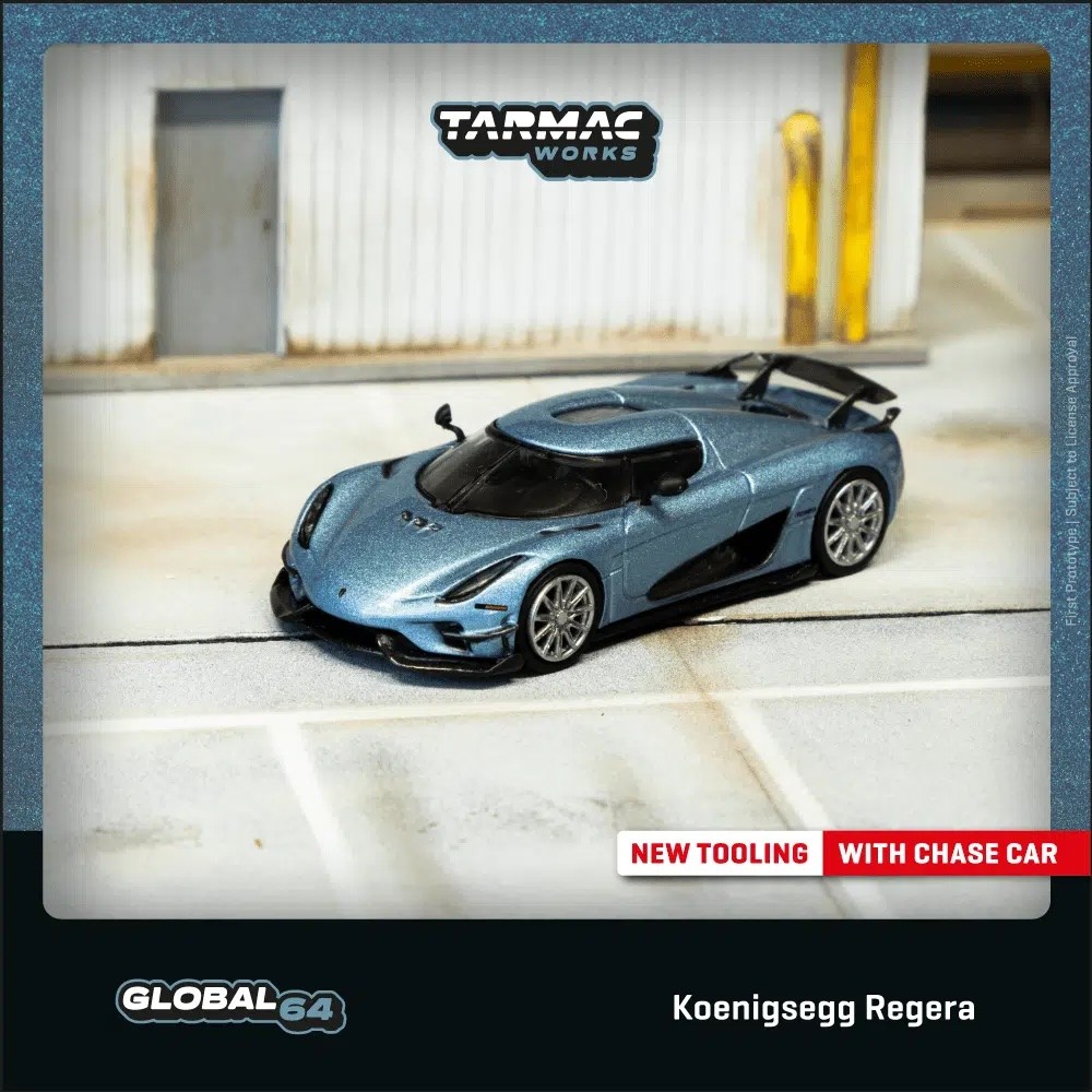 Tarmac Works 1:64 GLOBAL64 Koenigsegg Regera Light Blue Metallic T64G-TL017-LB