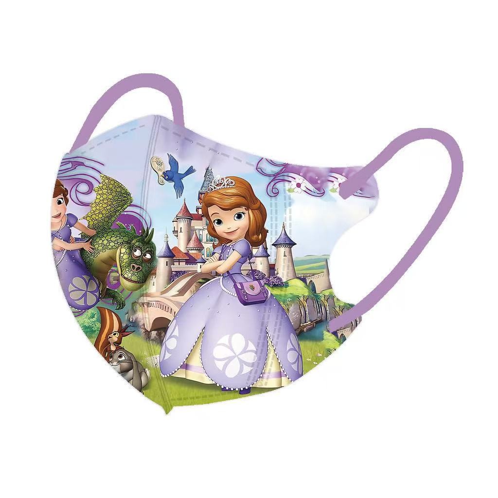 3-12ปีหญิงสมบัติเด็กโซเฟียเจ้าหญิงการ์ตูนพิมพ์หน้ากากป้องกันสามมิติ50ชิ้นสุ่มผสมและบรรจุแยกชิ้น - รูปที่ 2