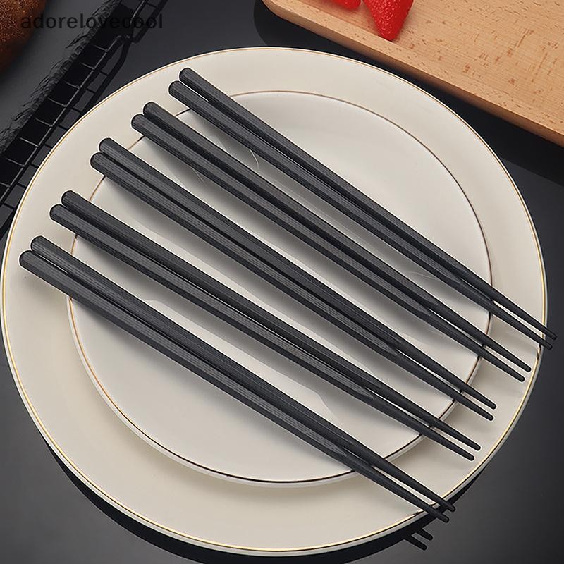 Adth 1 คู่โลหะผสมตะเกียบจีนอาหารซูชิญี่ปุ่น Sticks Reusable Non Slip เครื่องล้างจานปลอดภัยไม้ไผ่รูปร่างเกรดอาหารตะเกียบ Martijn