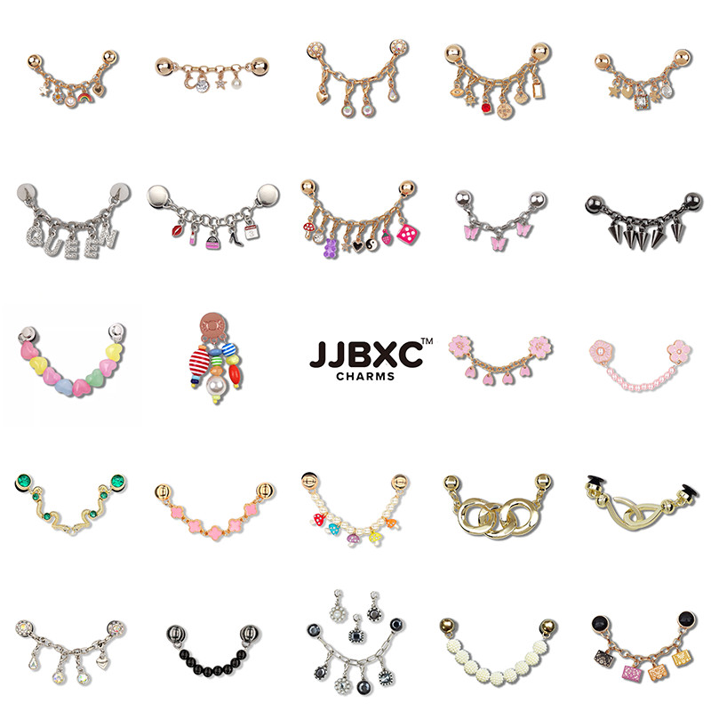 JJBXC charm จิบบิท อัญมณี ตัวติดรองเท้าโลหะแวววาว สำหรับสาวๆที่ชอบความหรูหรา DIY จิ๊บบิท charm