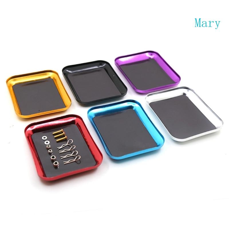 Mary ชามแม่เหล็กอลูมิเนียม Visibienties ถาดสําหรับจัดระเบียบชิ้นส่วนโลหะขนาดเล็ก