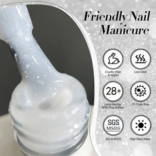 【Local】BORN PRETTY Snowflake Sequins เล็บเจลสีขาว Snowlight Glitter Effect สะท้อนแสง UV เจลเล็บเคลือบเงา Salon Home DIY 10ml