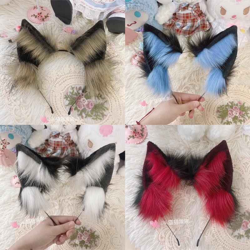 Spot Goods#[30Hot Sale1881Pieces]Leer's Home MAO Handmade Multicolor Wolf Ears Realistic Animal Ears