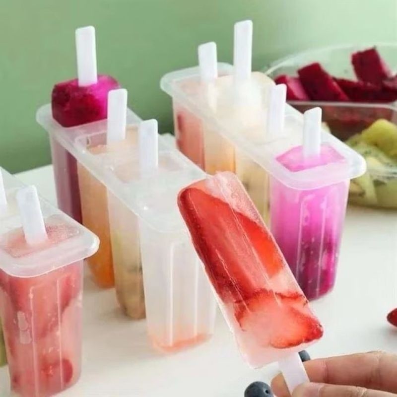 LILIN Mambo Ice Cream Popsicle Mold Jelly Mambo Ice Cream Popsicle 4 ช่องนําเข้าวัสดุพลาสติก YBC
