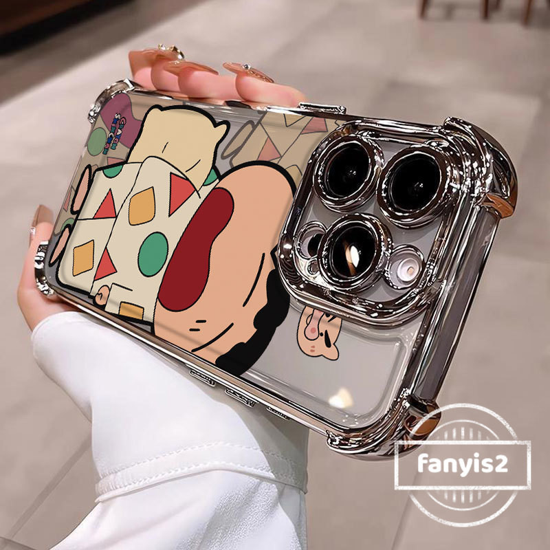 สําหรับ OPPO A60 A3X A18 A38 A15 A16 A57 A77s A5s A3s A58 A54 A95 A7 A9 A5 A78 A79 A98 Reno 8T Cartoon น่ารักสี่มุมฝาครอบโทรศัพท์โปร่งใสถุงลมนิรภัยป้องกันการล่มสลายชุบโปร่งใส – โปรปัง