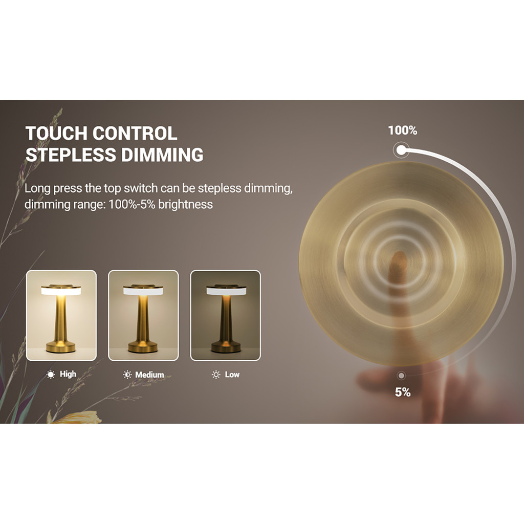 โคมไฟตั้งโต๊ะ นํา ไร้สายสัมผัสร้านอาหารเดสก์ท็อปไฟกลางคืนไฟตกแต่งห้องนอน - รูปที่ 6