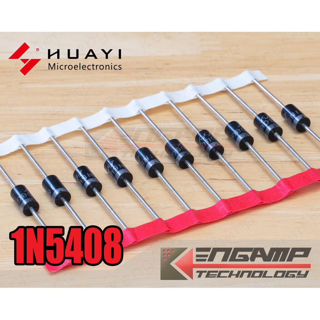 (10ตัว) 1N5408 HY TAIWAN DIOD 3A/1000V ตัวถัง DO-27