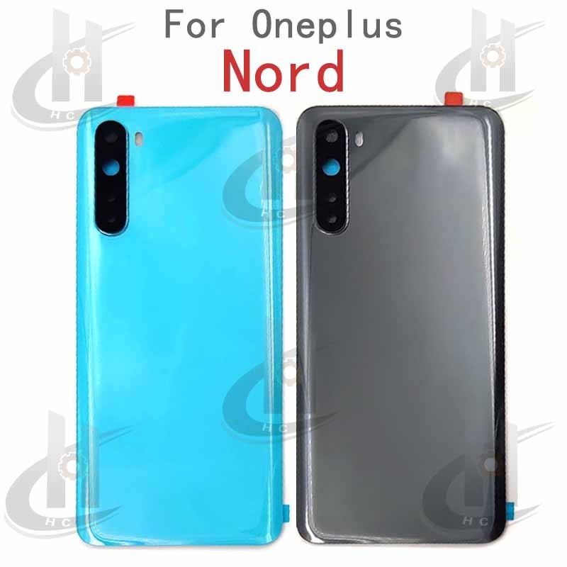 สําหรับ OnePlus Nord AC2001 AC2003 เปลือกแก้วแบตเตอรี่ฝาหลังด้านหลังประตูพร้อมเลนส์กล้อง