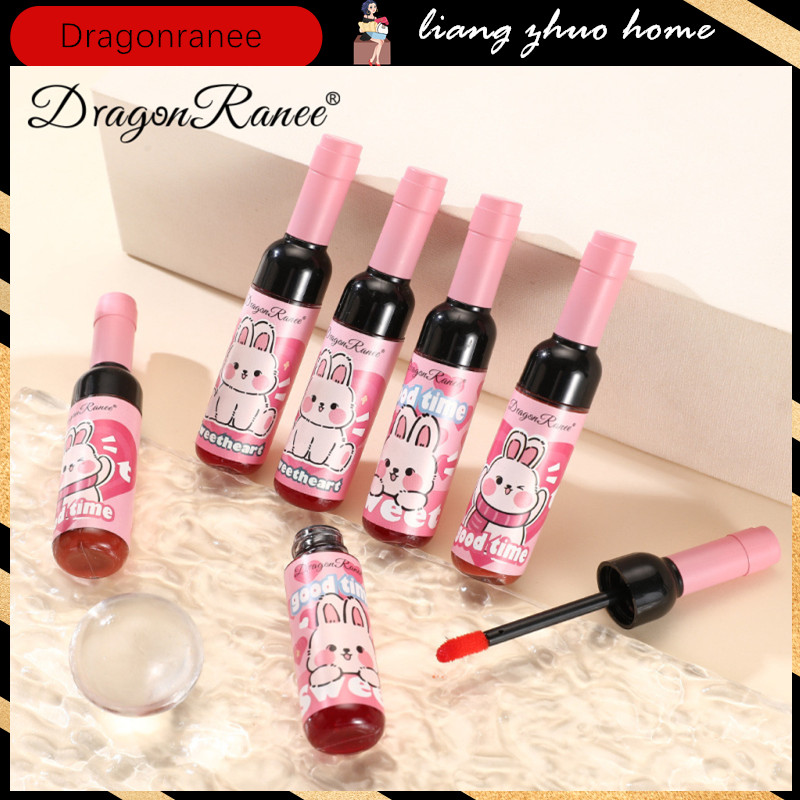 Dragon Ranee การ์ตูนย้อมสี Liquid ลิปสติก Non Stick ถ้วย Moisturizer กระจก Lip Gloss Lasting กันน้ําเซ็กซี่สีแดง Lip Tint แต่งหน้า