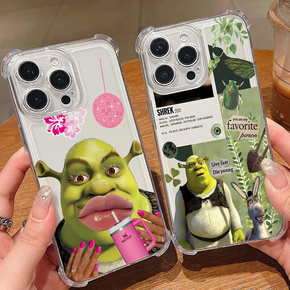 การ์ตูนตลก Shrek สําหรับ OPPO F7 F11 A92 A78 A76 A74 A72 A60 A58 A57 A54 A53 A38 A31 A17 A16 A9 A7 A5 A3X 4G 5G ฝาครอบโทรศัพท์นุ่ม