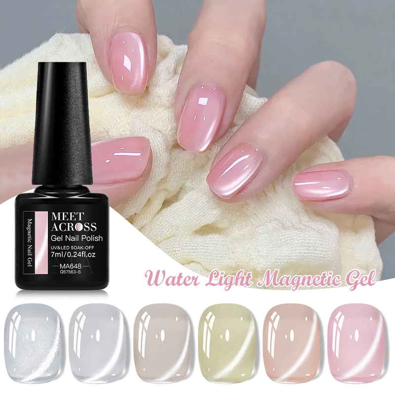 MEET ACROSS 7ml น้ำตาแมกนีติกเจลเล็บ กึ่งถาวร โซคอฟ ยูวีเจล วาร์นิชเล็บ