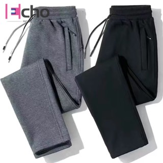 Echo Ridge กางเกงวอร์มลําลองแฟชั่นกระเป๋าซิปและเอวมีเชือกรูด