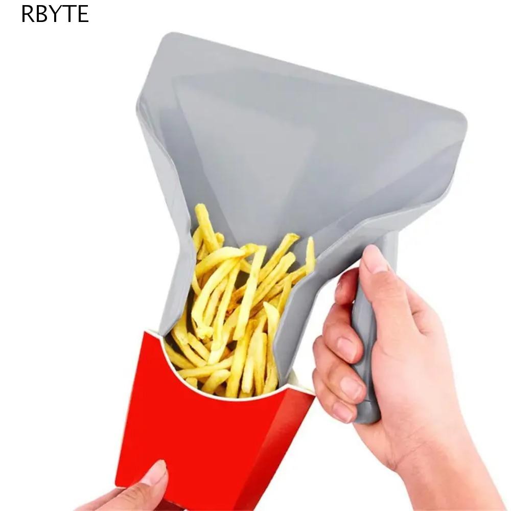 RBYTE ที่ตักชิป, พลาสติกเดี่ยว/คู่จับ French Fries Shovel, ทนทานสีเทา Professional Popcorn Bagger ร้านอาหารอาหารจานด่วน